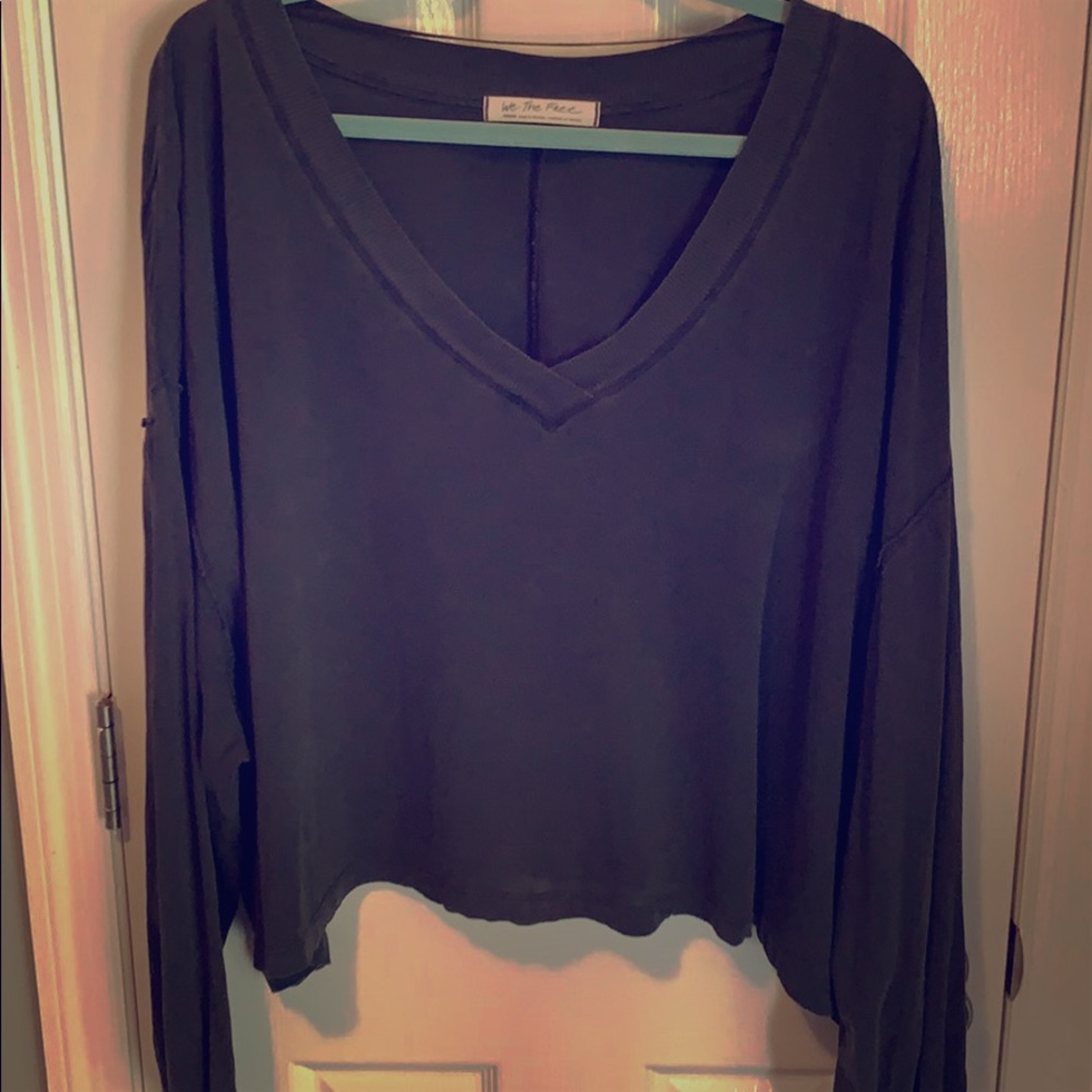 Free People Long Bell Sleeve Top